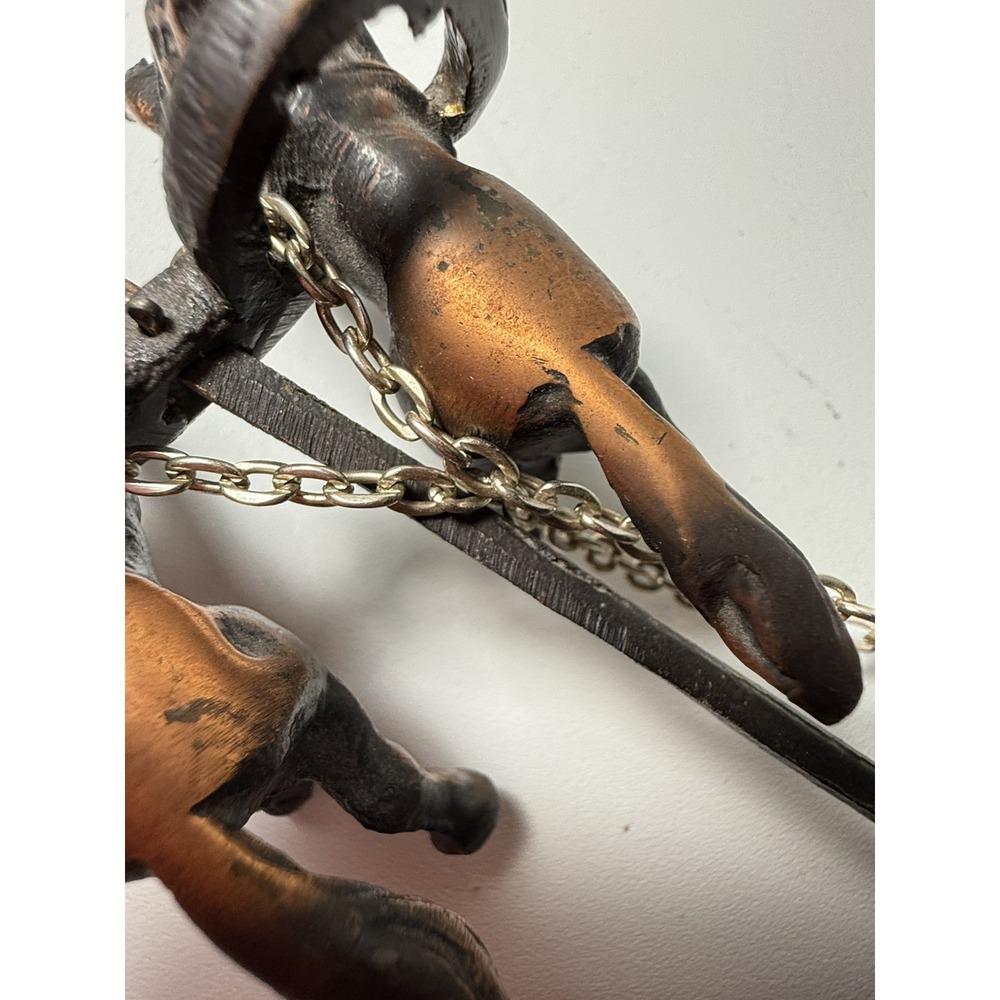 Vintage Cast Bronze Warrior Chariot Figurine Sculpture Horses Classical Scene - Picture 4 of 10